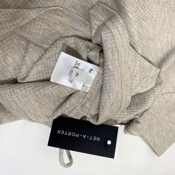 REFORMATION Oatmeal Ribbed w/Side Ruched Tee - Picture 7 of 7